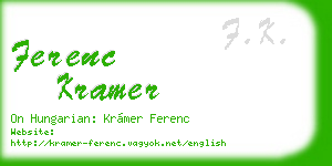ferenc kramer business card